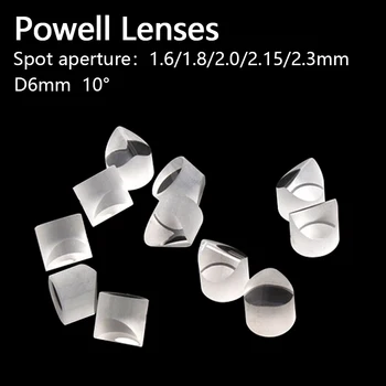 Линзы Powell Лазерная линза D6x6 мм Угол падения 10 ° Точечная диафрагма 1.6/1.8/2.0/2.15/2.3 мм измерение местоположения 3D-сканирования оптика
