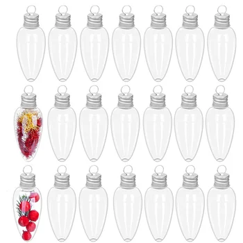 Рождественские украшения для бутылок из прозрачного пластика, бутылки многоразового использования, лампочка 