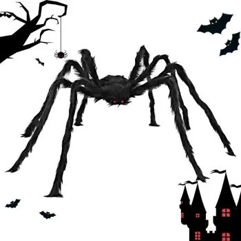Уличные украшения в виде паука на Хэллоуин, Гигантская страшная паутина, реквизит для Хэллоуина, Гигантский паук, уличные украшения на Хэллоуин для